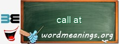 WordMeaning blackboard for call at